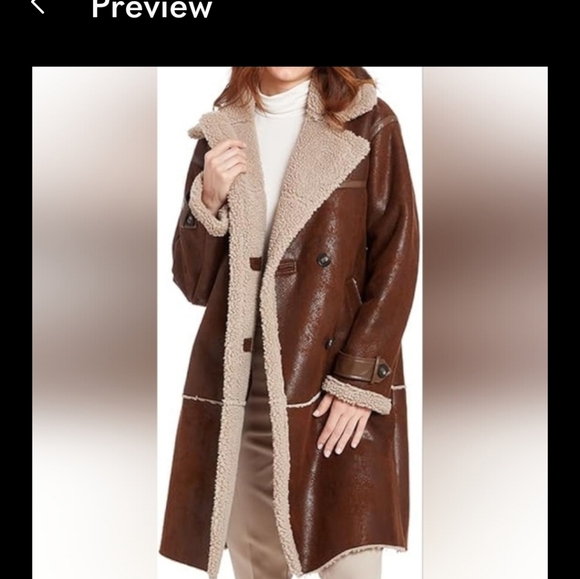 Frye Kimmy Faux Shearling Coat - NEW - Picture 11 of 11